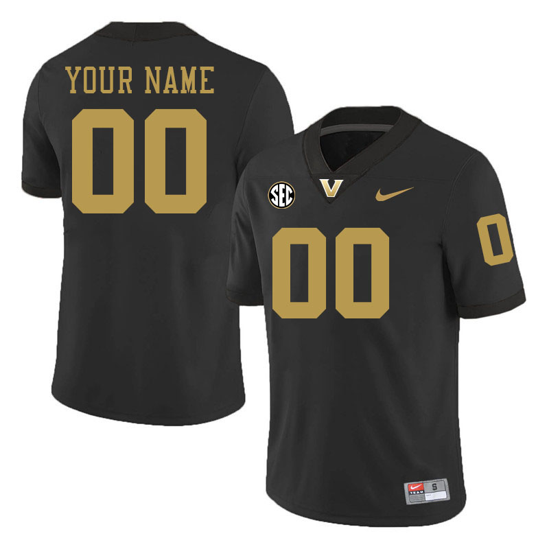 Custom Vanderbilt Commodores Name And Number Football Jersey-Black 2024